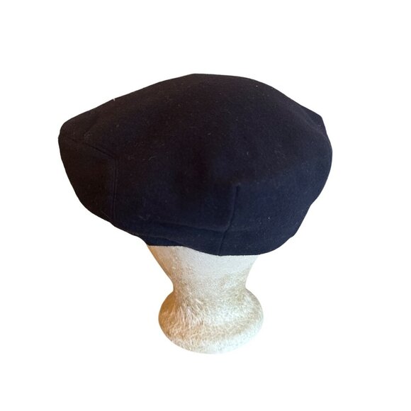 Perry Ellis Mens Wool-Blend Newsboy Cap Navy Blue Flat Cap Satin Lining Large - Picture 3 of 7